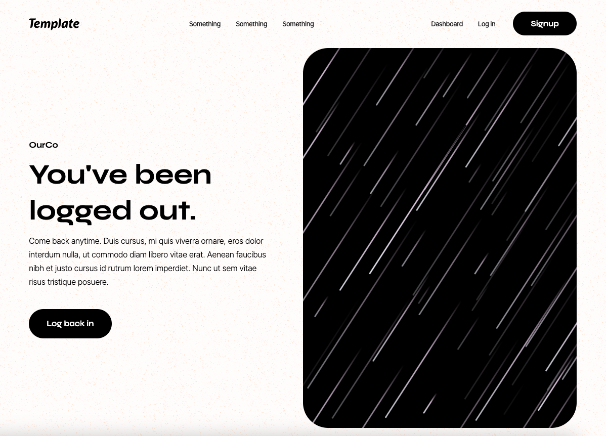 Logged Out Confirmation Page Free Webflow Component